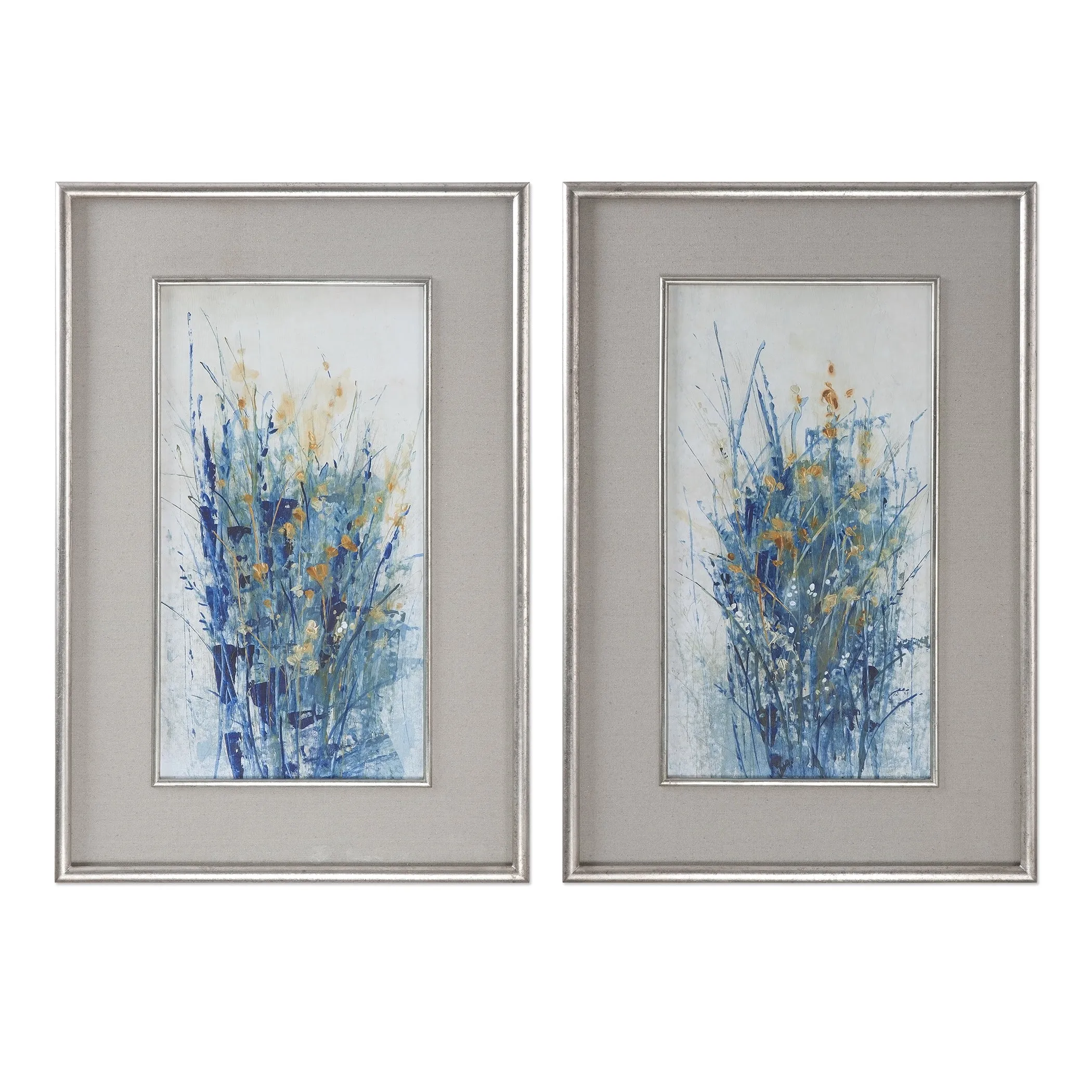 Uttermost Indigo Florals Framed Art S/2