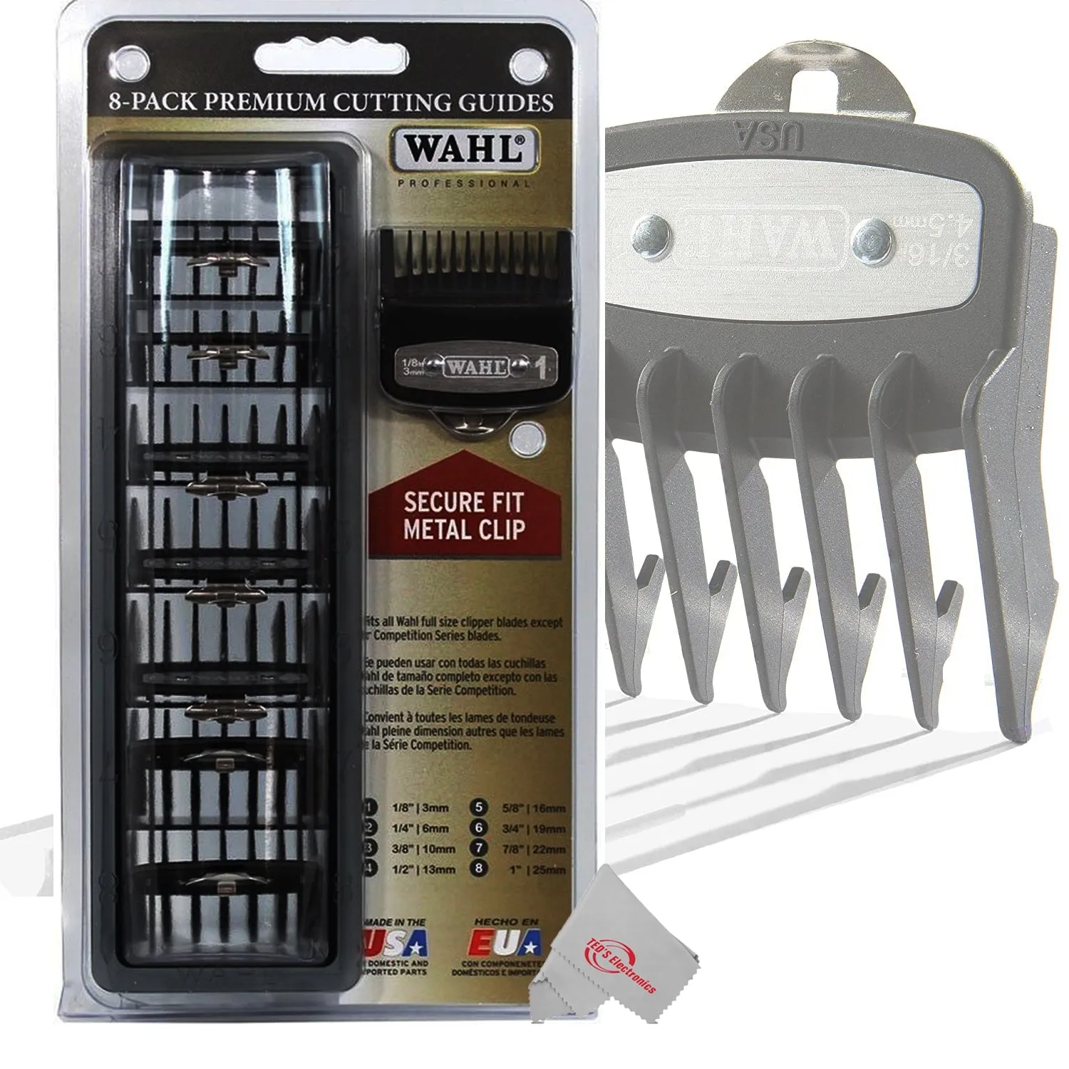 Wahl 8-Pack Premium Cutting Guides Fits All Wahl Full Size Clipper Blades (Except Competition Series)