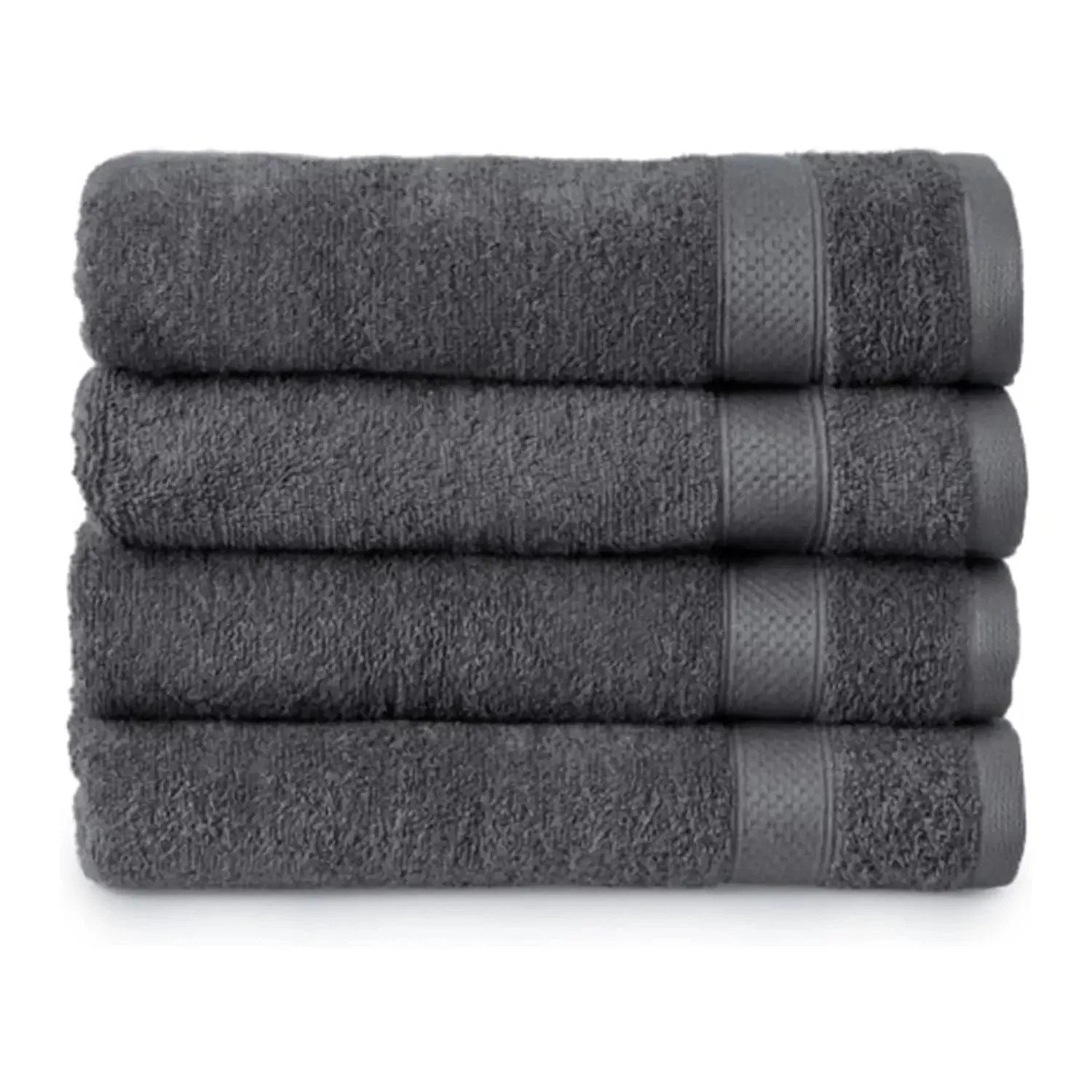 Welhome 4 Bath Towels Set Soft Quick Dry 100% Cotton Weight 434gsm