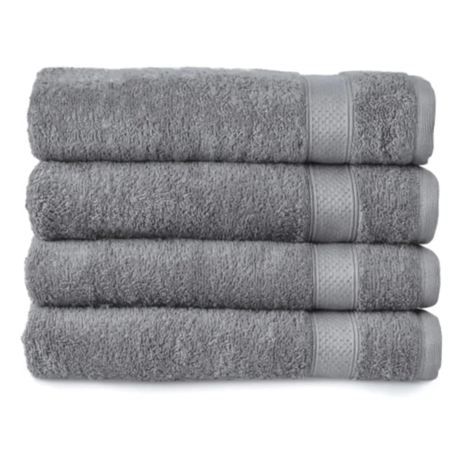 Welhome 4 Bath Towels Set Soft Quick Dry 100% Cotton Weight 434gsm