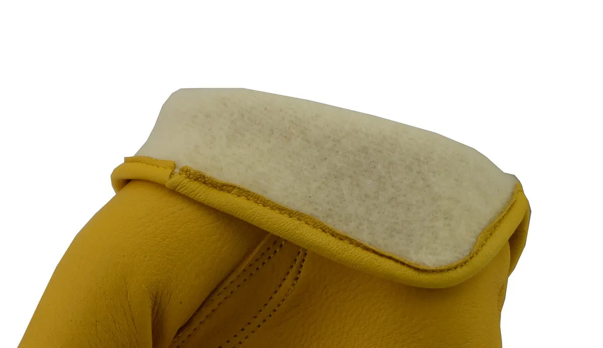 Xelement XG37550 Men's Yellow Unlined Full Grain Deerskin Gloves