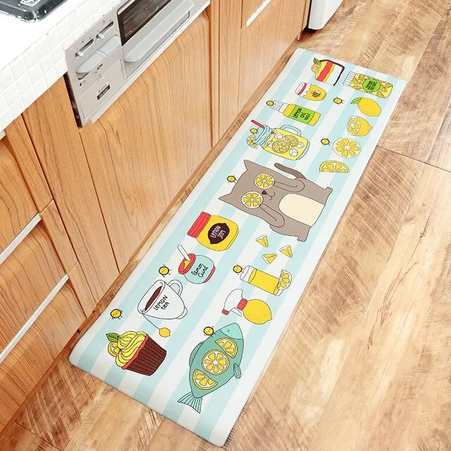 Zeegle Carpet Kitchen Rug Anti Slip Rectangle Floor Rug for Living Room Flannel Yoga Area Rug Soft Bedroom Bedside Carpet Mat