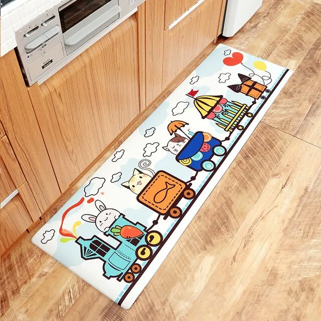 Zeegle Carpet Kitchen Rug Anti Slip Rectangle Floor Rug for Living Room Flannel Yoga Area Rug Soft Bedroom Bedside Carpet Mat