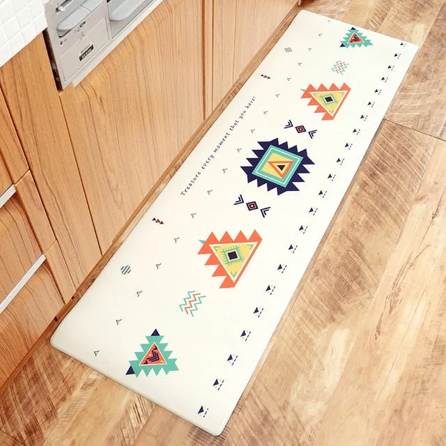 Zeegle Carpet Kitchen Rug Anti Slip Rectangle Floor Rug for Living Room Flannel Yoga Area Rug Soft Bedroom Bedside Carpet Mat